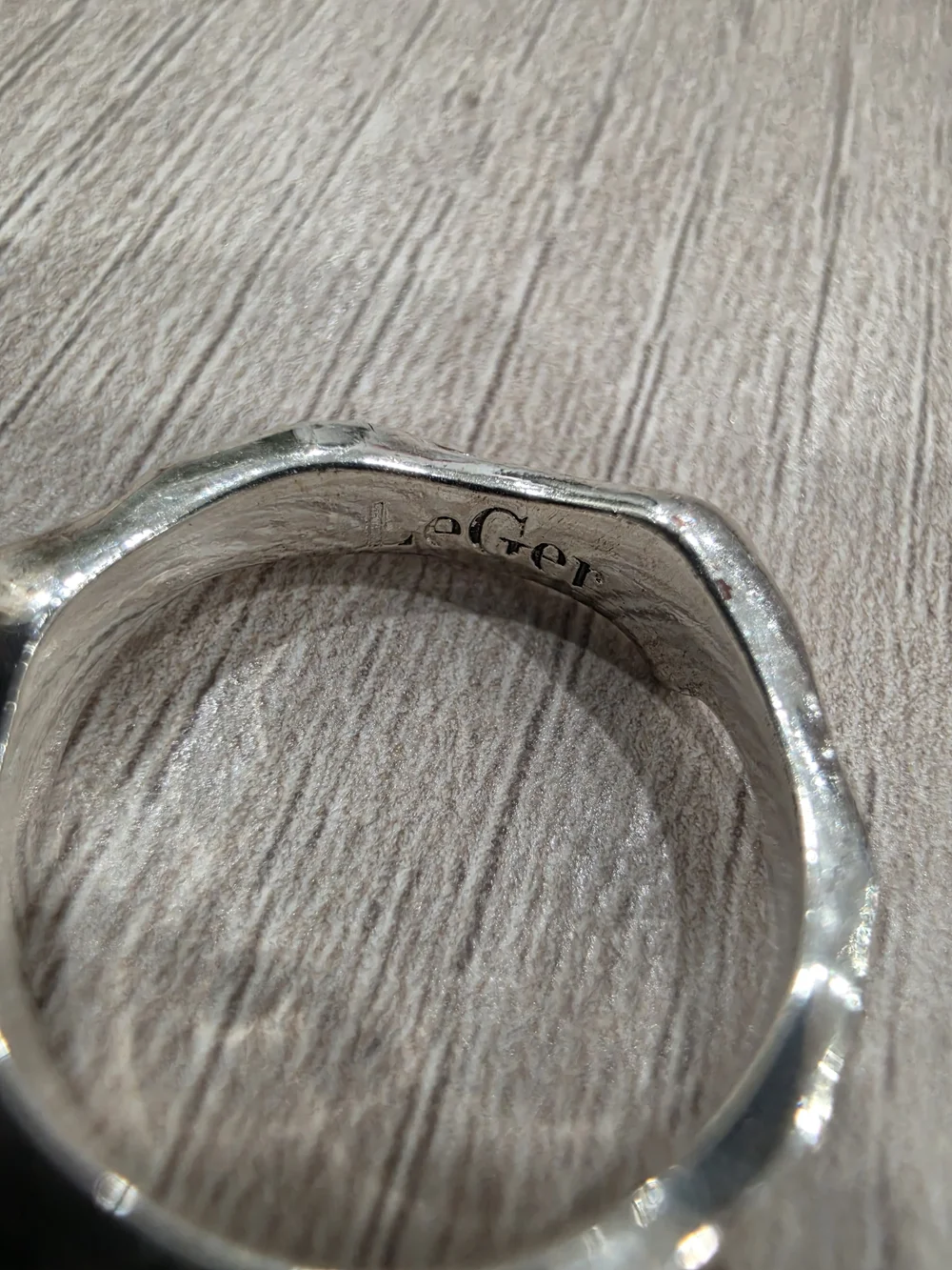 LeGer Sterling Silver Artisan Sculptural Ring Size 7 Signed Designer Jewelry
